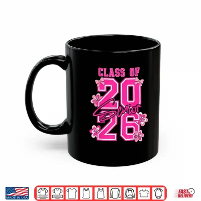 Mug Class Of 2026 Senior Pink Coquette Bow Flowers Graduation Shirt