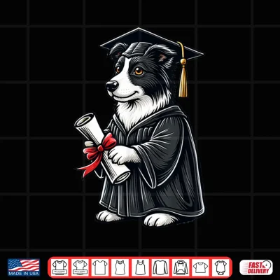 Design Cute Border Collie Dog Graduation Shirt