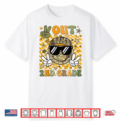 Peace Out Second Grade Second Camo Last Day Graduation Shirt