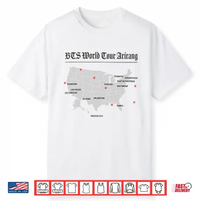 B T S World Tour Arirang Map Shirt