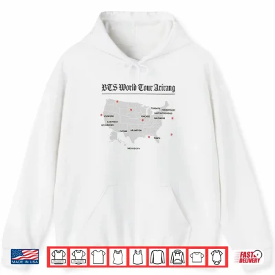 Hoodie B T S World Tour Arirang Map Shirt