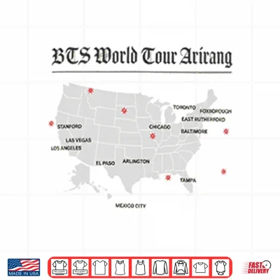 Design B T S World Tour Arirang Map Shirt