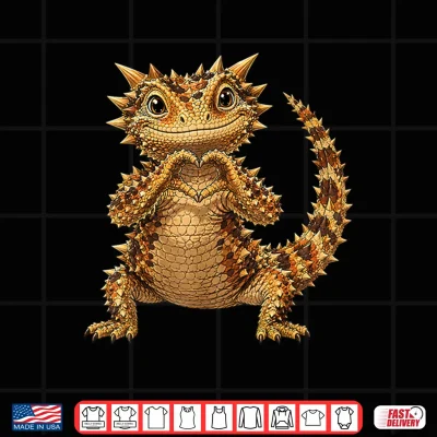 Design Thorny Devil With Heart Cute Lizard With Heart Symbol Shirt