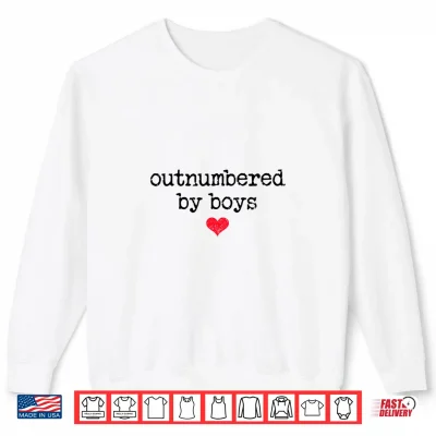 Sweatshirt Boy Mom Outnumbered By Boys MamaI Love My SonsMom of Boys Comfort Colors Crop Top