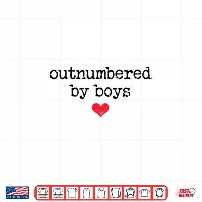 Design Boy Mom Outnumbered By Boys MamaI Love My SonsMom of Boys Comfort Colors Crop Top
