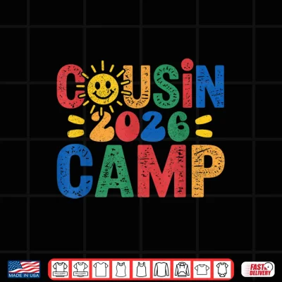 Design Cousin Camp 2026 Family Vacation Summer Camping Boys Kids Shirt