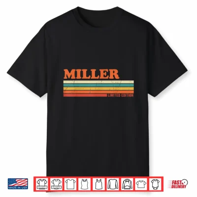 Miller Retro Personalized First Name Vintage Stripes Shirt