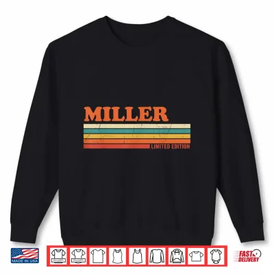 Sweatshirt Miller Retro Personalized First Name Vintage Stripes Shirt