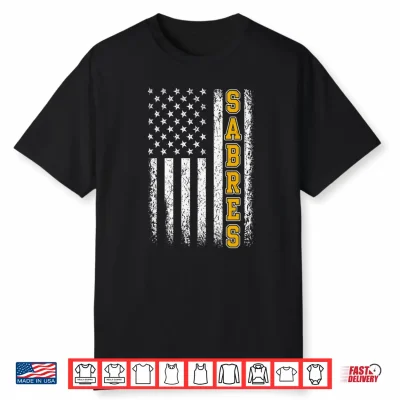 Vintage Sabres Usa Flag Shirt