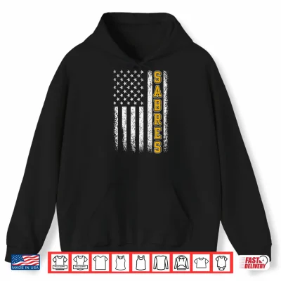 Hoodie Vintage Sabres USA Flag Shirt