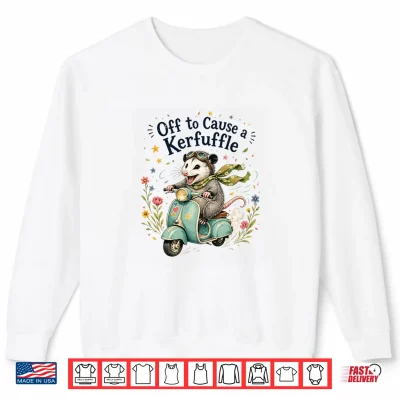 Sweatshirt Off to Cause a Kerfuffle Opossum Mischief Woodland Creature Comfort Colors Crop Top