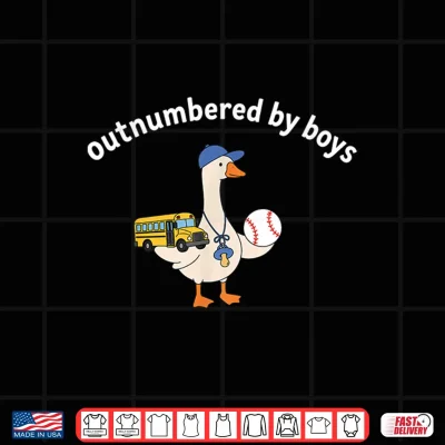 Design Outnumbered By Boys Goose Funny Boy Mothers Day Shirt