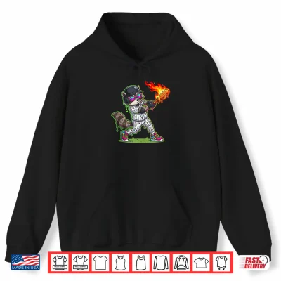 Hoodie Baseball Raccoon Donut Sprinkle Funny Trash Panda Shirt
