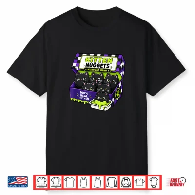 Kitten Midnight Menu Funny Black Cat Shirt