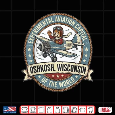 Design OshKosh W I Experimental Aviation Capital Vintage Logo Shirt