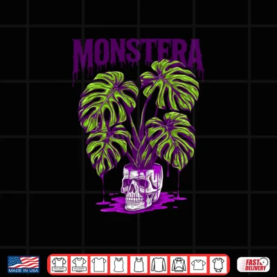 Design Monstera Skull Pot Shirt
