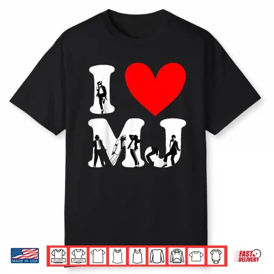 Retro I Love M J Heart M J Shirt