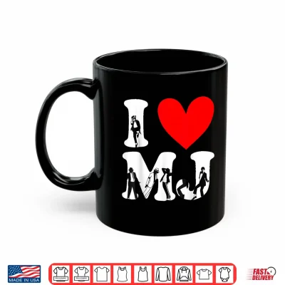 Mug Retro I Love M J Heart M J Shirt