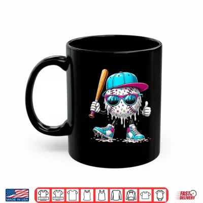 Mug Baseball Drip Shirt for Boys Baseball 101 Shirt
