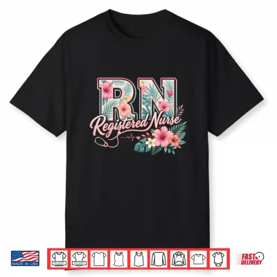 Rn Tropical Flowers Registered Nurse Aloha Summer Vacation Shirt