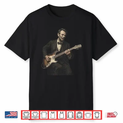 Abraham Lincoln Abe Playing A Vintage Guitar Retro Shirt