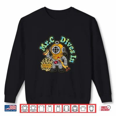 Sweatshirt Mr. C Dives in Hot Dog Rubber Chicken Coral Shirt