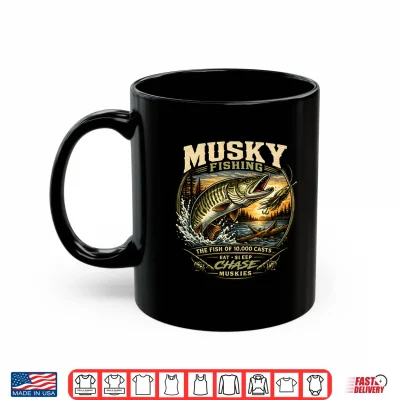 Mug Musky Fishing The Fish of 10000 Casts Eat Sleep Muskies Shirt