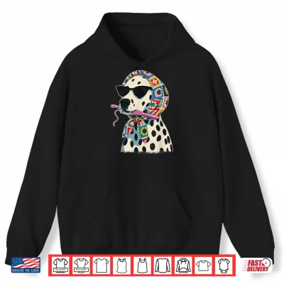 Hoodie Granny Square Dalmatian Funny Dalmatian Dog Crochet Yarn Shirt
