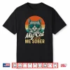 Mens My Cat Likes Me Sober Cat Lover Sobriety Aa Na Recovery Performance Shirt