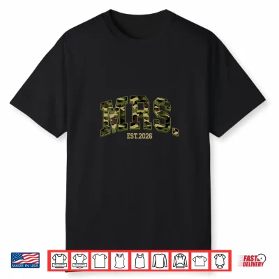 Mrs Mr Est. 2026 Camo Camouflage Just Married Couples Shirt