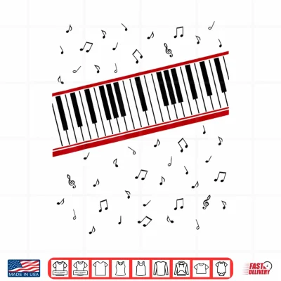 Design Vintage Retro 1980s Piano Beat It Music Lover Cosplay Shirt