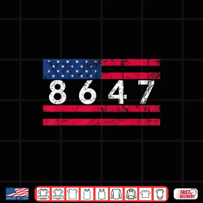 Design US Flag 8647 86 47 Vintage American Flag Shirt