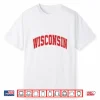 Wisconsin Wi Vintage Athletic Sports Red White Shirt