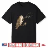 Cute Owl Blowing Butterflies Nature Art Vintage Kids Women Shirt