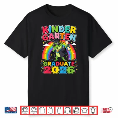 Cute Kindergarten Graduate 2026 Graduation Frog Kids Boys Shirt