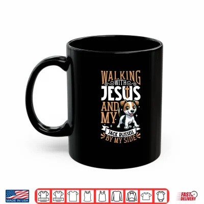 Mug Jesus and Dog Jack Russell Terrier Performance Shirt