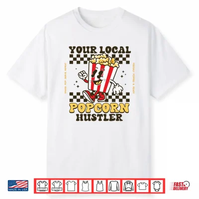 Popcorn Costume For Kids Women Men Pop Corn Stand Seller Performance Shirt