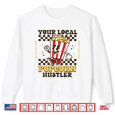 Sweatshirt Popcorn Costume for Kids Women Men Pop Corn Stand Seller Performance Shirt
