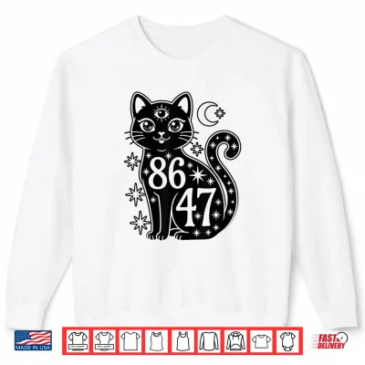 Sweatshirt 8647 Black Cat Vintage Retro Cat Lady Cat Lover 8647 Cat Mom Shirt