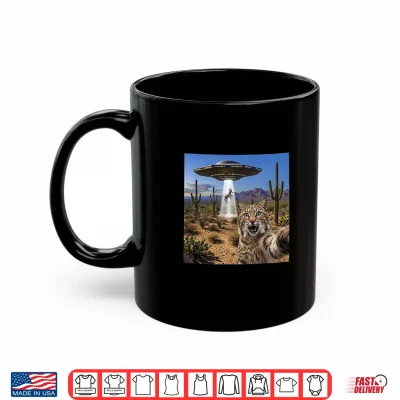 Mug Bob Cat Selfie UFO Abduction Arizona Desert Donkey Saguaro Shirt