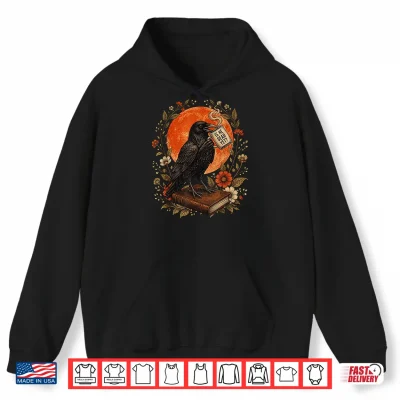 Hoodie Is He Vintage Dead Yet Dark Crow Raven Bird Humor Gothic Shirt