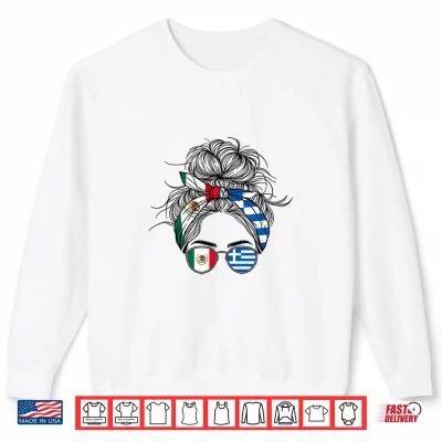 Sweatshirt Mexican Greek Flag Mexico Greece Mix Heritage Shirt