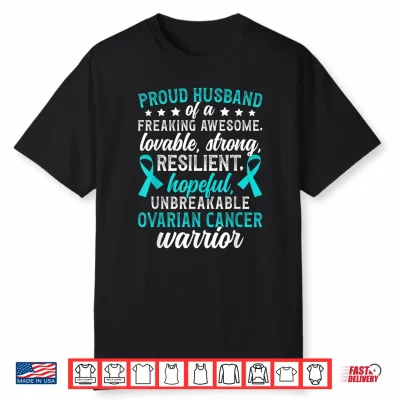 Proud Husband Of An Ovarian Cancer Warrior Husband Shirt
