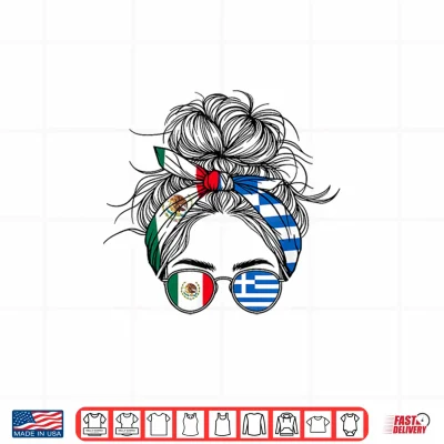 Design Mexican Greek Flag Mexico Greece Mix Heritage Shirt