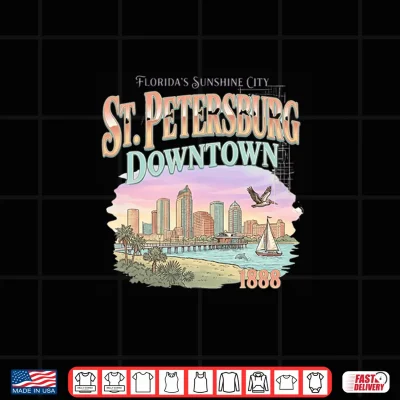 Design St Petersburg Downtown Florida Sunshine City 1888 Shirt
