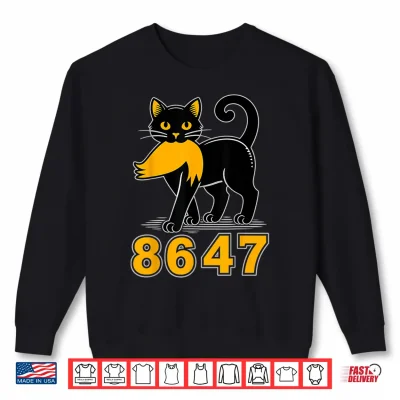 Sweatshirt 86 47 Black Cat Vintage Funny Mystery Numbers Cat Lover Shirt