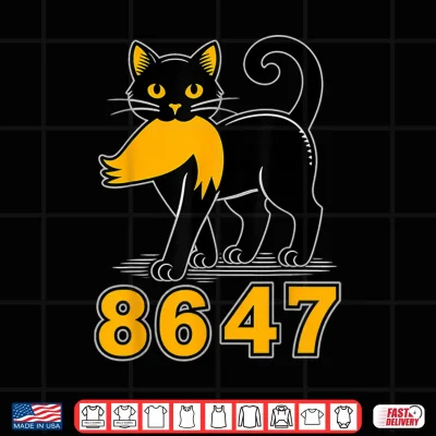 Design 86 47 Black Cat Vintage Funny Mystery Numbers Cat Lover Shirt