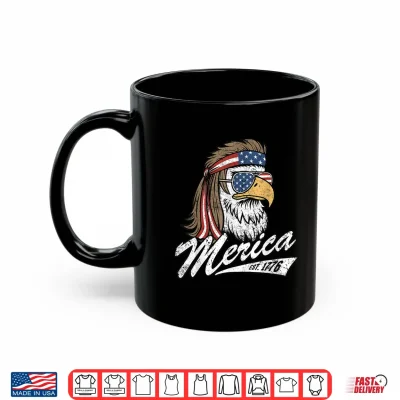 Mug Merica Eagle USA American Flag Vintage Funny Shirt
