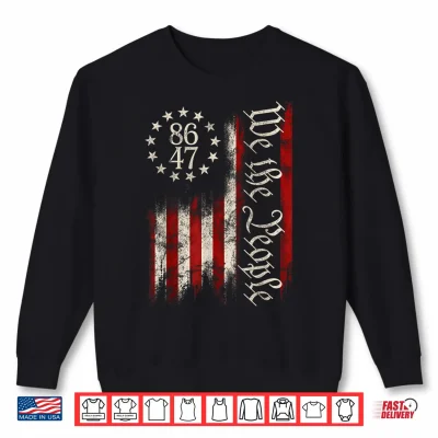 Sweatshirt 8647 Classic Retro Vintage US Flag 80s Apparel Shirt