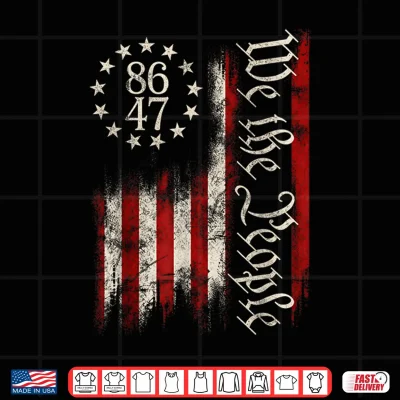 Design 8647 Classic Retro Vintage US Flag 80s Apparel Shirt